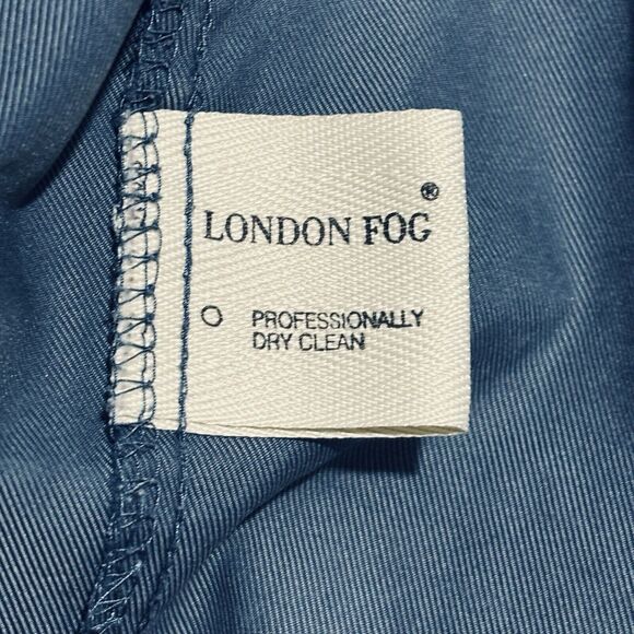 VTG London Fog Bomber Jacket Mens Small Full Vislon Zip Lightweight Blue - Picture 9 of 14